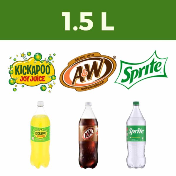 1.5L Kickapoo, A&W, Sprite