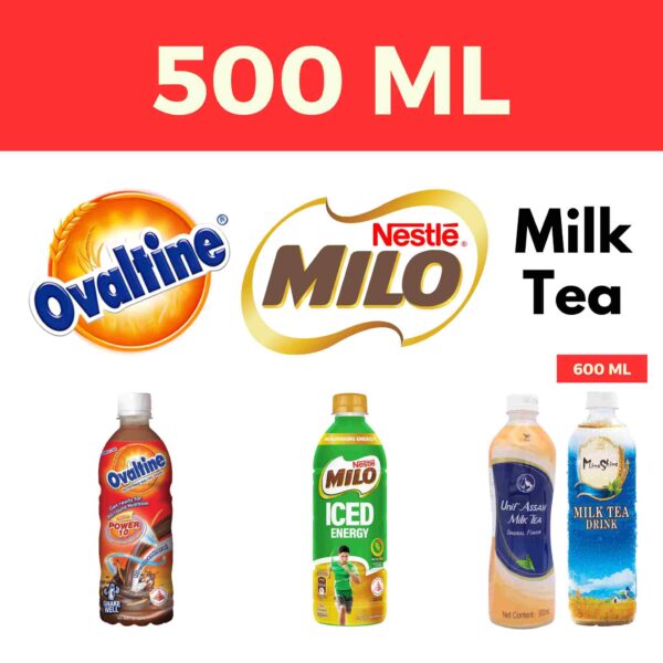 500ml Ovaltine, Milo, Milk Tea